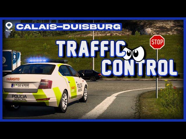 Patrolling a TRAFFIC JAM on Calais-Duisburg | TruckersMP Game Moderator