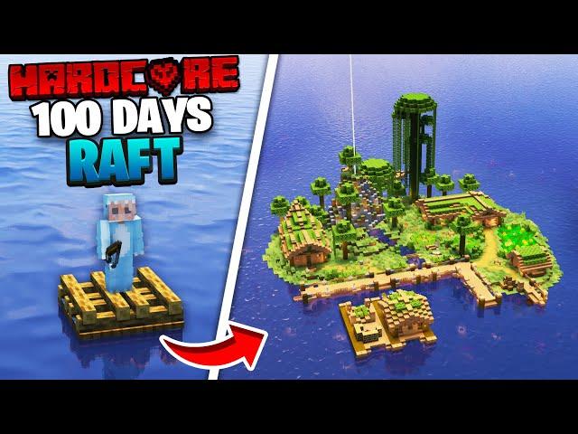 I Survived 100 DAYS on a RAFT in Minecraft