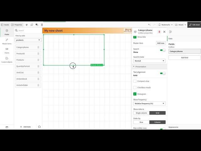 Qliksense Filter pane Historgram #shorts