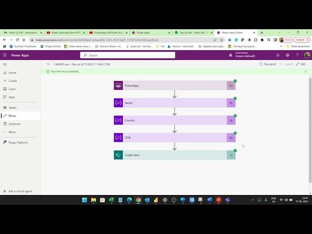 Power Automate Flow Pass Parameter From PowerApps