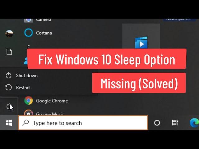 Fix Windows 10 Sleep Option Missing (Solved)