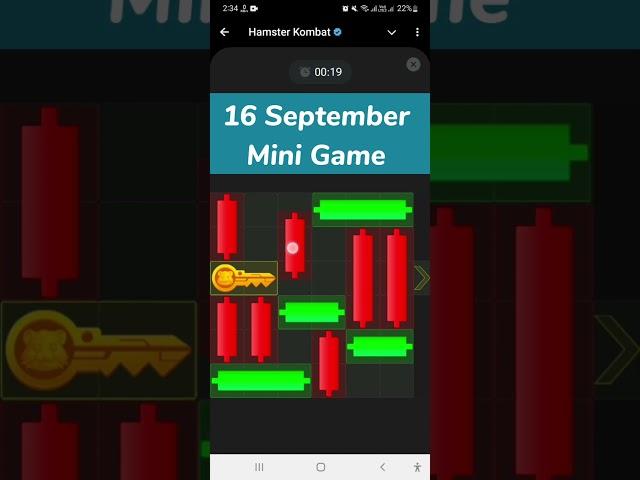 Hamster Kombat Mini Game Today 16 September | Hamster Puzzle For Today | Mini Game Hamster Kombat 16