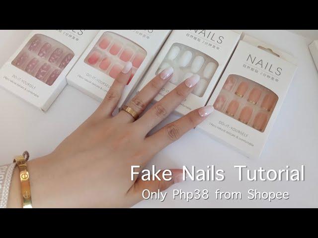 Fake nails tutorial | super affordable nails from shopee