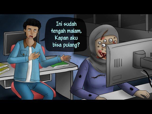 Kantor Ghaib 666 – Karyawannya Gak Pernah Pulang #HORORMISTERI Kartun Hantu, Animasi Horror