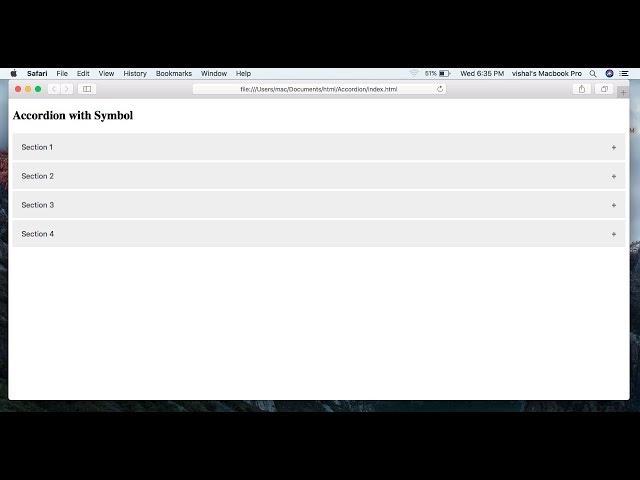 Accordion with symbol in HTML, CSS, JavaScript || Universal Developer