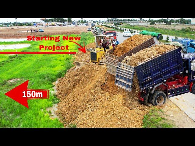 Wonderful Excellent New Project Skills Operator Dump Truck Moving soil, Power Bulldozer KOMATSU D31P