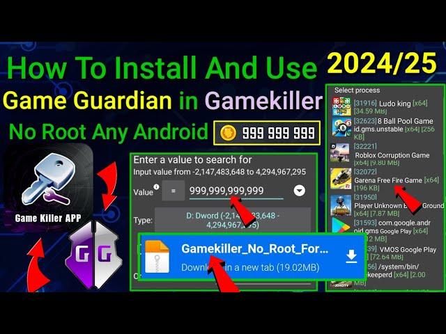 How To Install And Use Game Guardian In Gamekiller App No Root Any Android || 2024