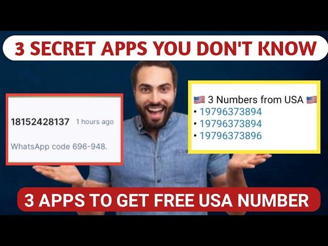 3 Apps to get free USA number for Whatsapp verification & telegram verification 2024/free USA number