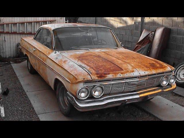 Rusty 1961 Chevrolet Bel Air 348 Bubbletop Full Restoration Project