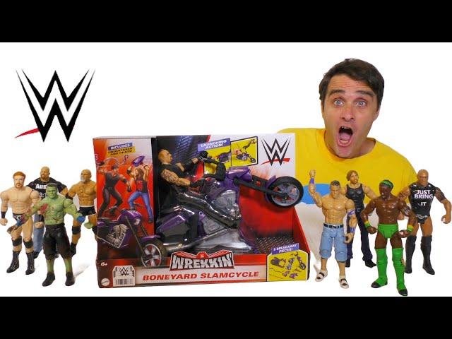  WWE Wrekkin' Boneyard Slamcycle + My WWE Figures Toy Unboxing ! | Konas2002 