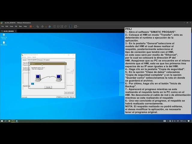 Make a backup of SIEMENS HMI using PROSAVE / Realizar respaldo a HMI SIEMENS utilizando PROSAVE