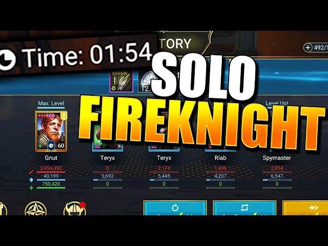 THE BEST Gnut Build SOLOS Fireknight 20! | Raid: Shadow Legends