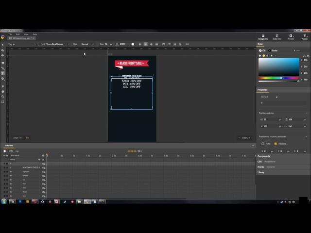 Google Web Designer Tutorial - Cool Button Effect, Replay Button, etc., Black Friday Sale Theme