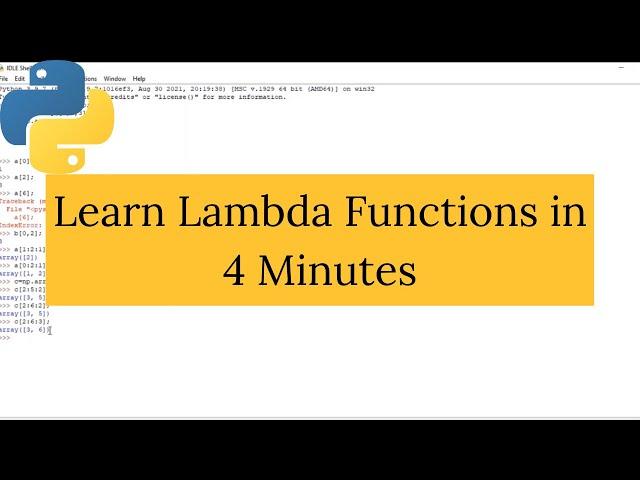 Lambda Functions/ Anonymous Functions In Python | Python Interview Question #1