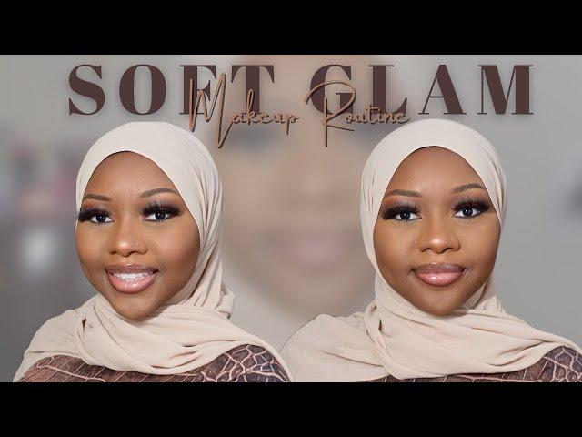 *DETAILED* Soft Glam Makeup Routine for Darkskin WOC | Beginner Friendly Tutorial | Amina Bands