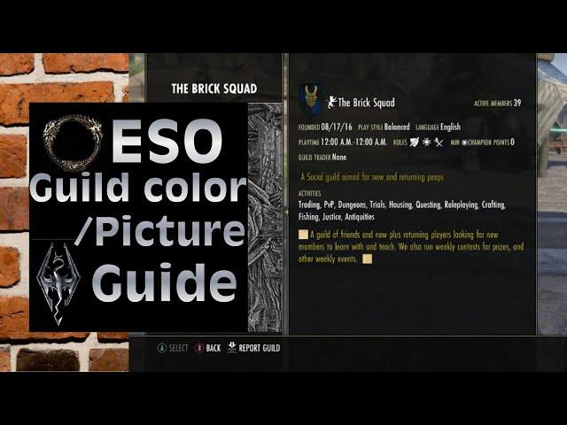 ESO How to Change Guild Colors and Add Pictures (Xbox, PS4 PC)