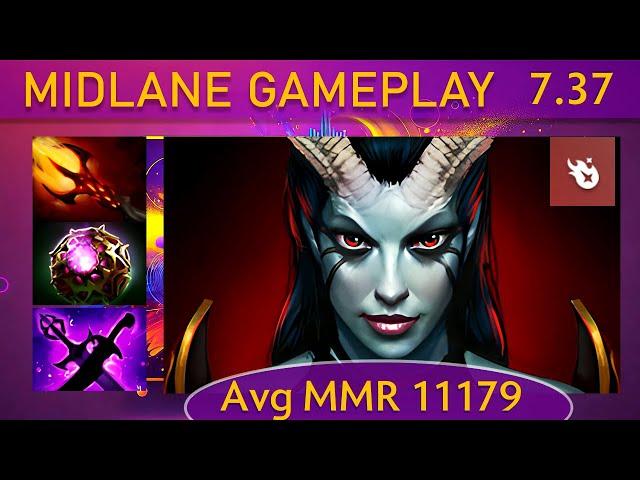  7.37 Queen of Pain |KDA - 46 KP - 90%| New patch Mid Gameplay - Dota 2 Top MMR