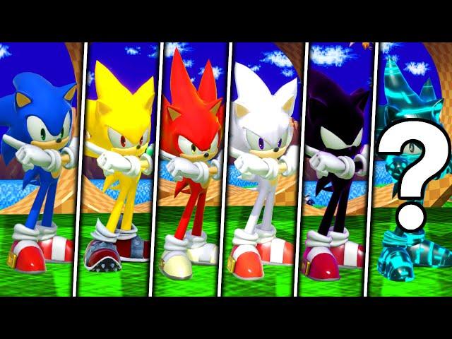 EVOLUTION OF SONIC FORMS IN SUPER SMASH BROS (DARK,SUPER,HYPER,FIRE AND MORE)