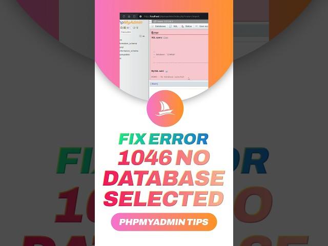 No Database Selected: How to Fix MySQL Error 1046 #shorts #phpmyadmin #sql