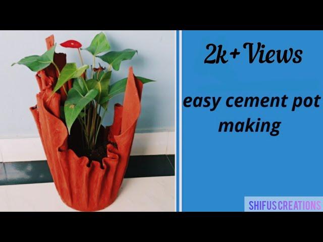 how to make simple cement pot | shifus creations