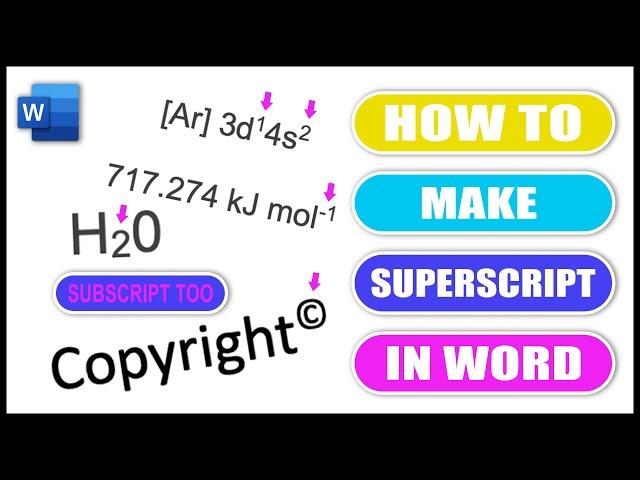 HOW TO DO SUBSCRIPT IN WORD | Superscript text and Subscript