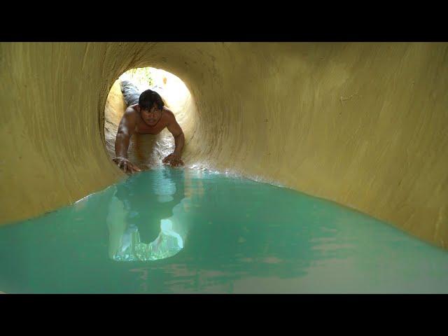 41Day We Build Temple Underground House Water Slide To Tunnel Underground Swimming Pools