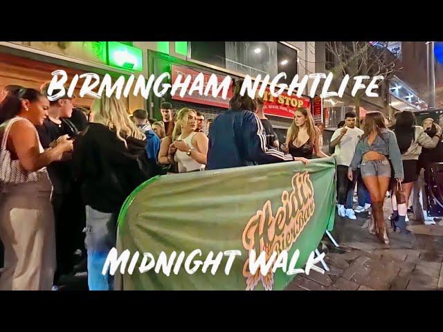 Broad Street Birmingham Midnight Walk - Saturday Night Nightlife 20.10.2024 England UK