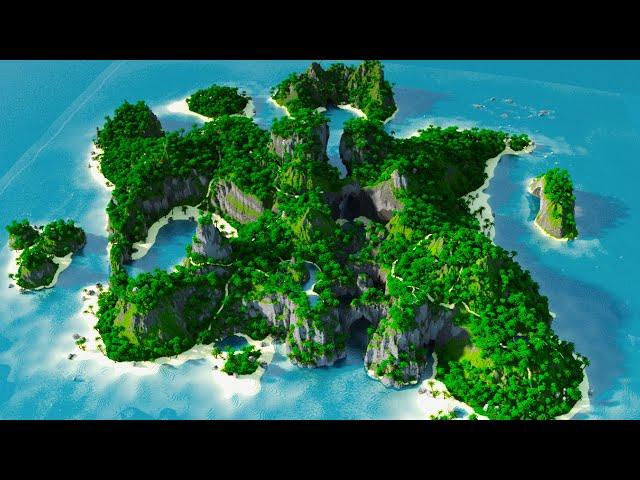 Tropical Pirate Island Hideaway - WorldPainter Timelapse | WorldPainter Minecraft 1.18.2 Map