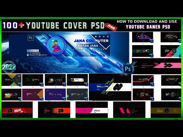 100+ YouTube Channel Cover Designs PSD || youtube banner psd template free download | youtube banner