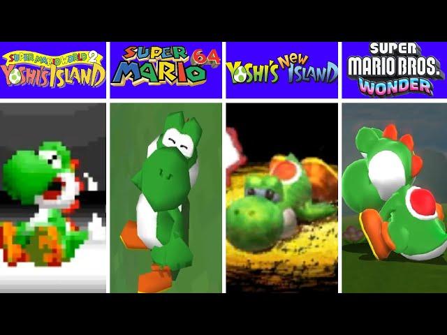 Evolution of Yoshi Dying and Game Over Screens in Super Mario Games (1990-2024)