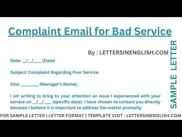 Complaint Email for Bad Service – How to write Complaint Email for Poor Service