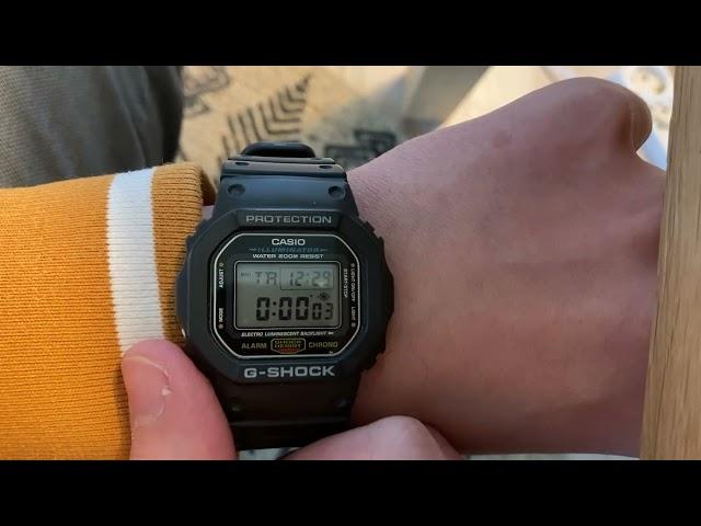 G-Shock DW-5600 how to set Flash alert