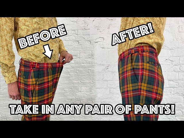 How To Easily Take In (Alter) Pants That Are Too Big At The Waist and Seat