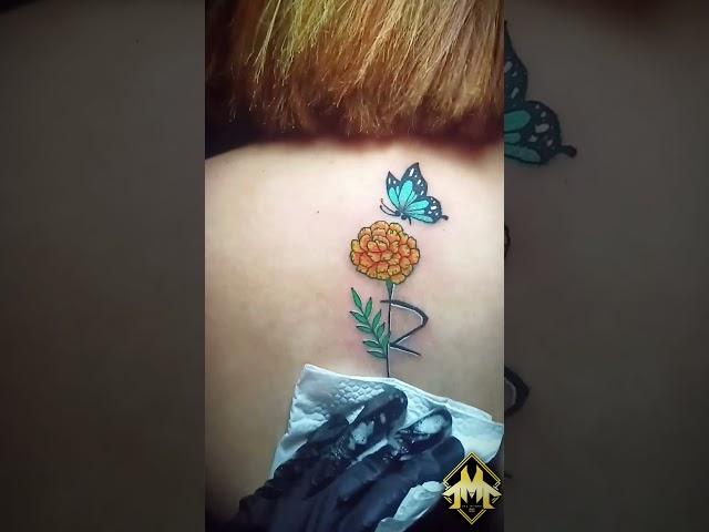 #costumedesign #marigold #flower #r #butterfly #colored #tattoo #foryou #fyp #reels