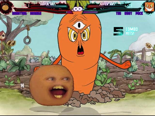 Mugen Request Annoying Orange vs The Root Pack (Cuphead)