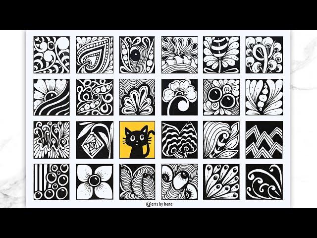 24 Zentangle Patterns You Should Try For Beginners | Zentangle Patterns For Beginners