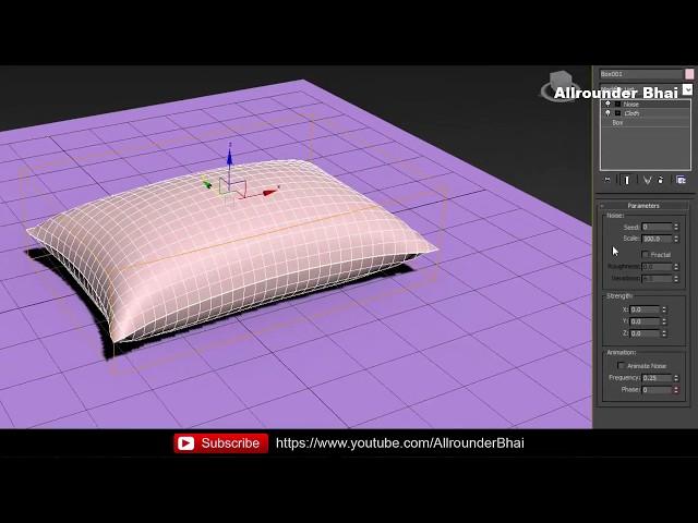 Pillow Design with Cloth Modifier | 3Ds Max Tutorial in Hindi | Allrounder Bhai