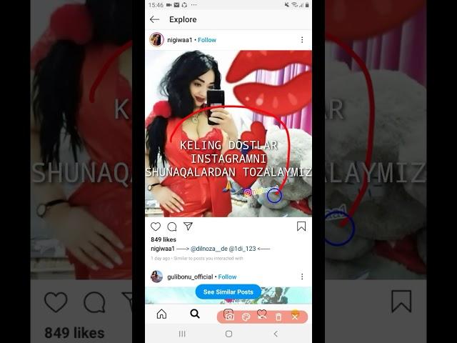 INSTAGRAMNI +18 LARDAN TOZALAYLIK AZIZLAR HAMMAMIZ BIRGALIKDA SHU VIDEODAGILARNI QAYTALANG