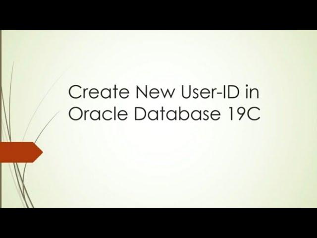 Create new user-name in oracle database 19C