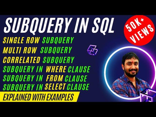 Subquery in SQL || SQL Subquery tutorial with examples