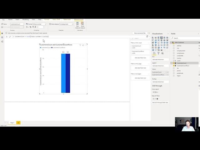 Power BI DAX - CountRows vs Count:  Which is better?