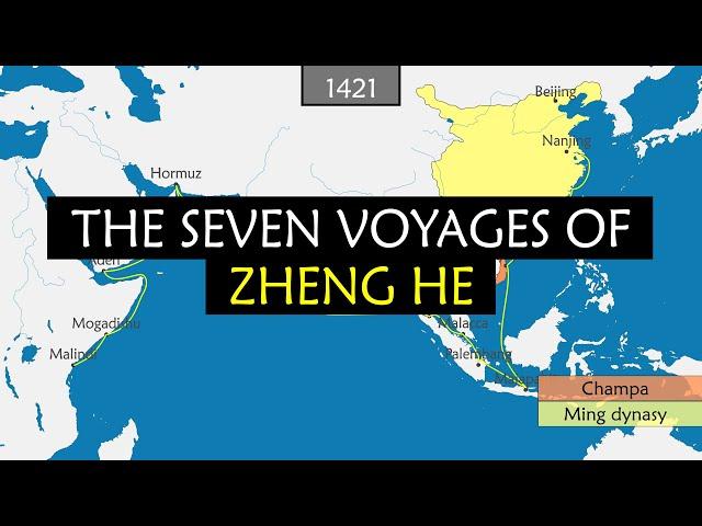 The Seven Voyages of Zheng He - Summary on a map