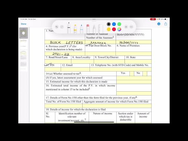 How to Fill Form 15H in Hindi | Form 15H to save TDS on Interest Income for Senior Citizens