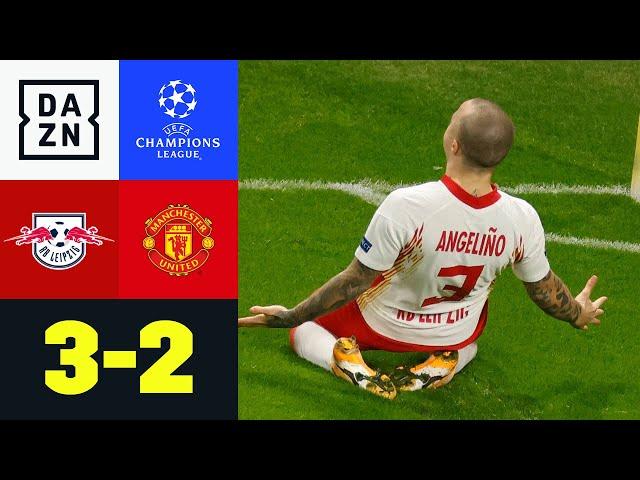 Zauberfuß Angelino! RB weiter: Leipzig - Manchester United 3:2 | UEFA Champions League | DAZN