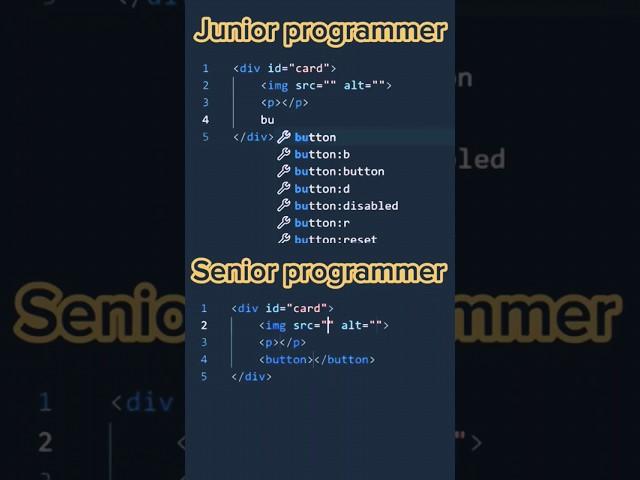 Junior Vs Senior Developer #programming #html #javascript #webdevelopment #html5 #webdesign  #css3