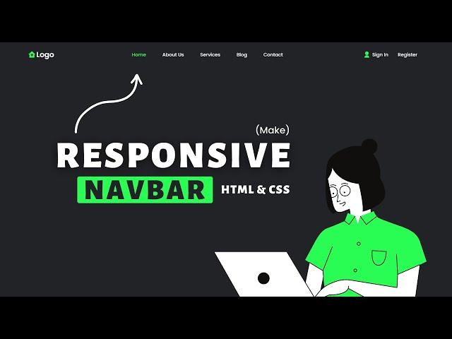How To Make Responsive Navigation Bar Using Only HTML and CSS | Responsive Navbar Tutorial