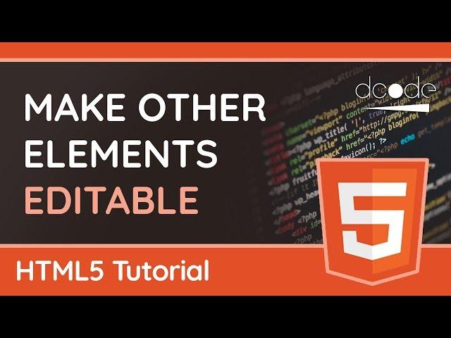 Make Other Elements Content Editable - HTML5 "contenteditable" attribute