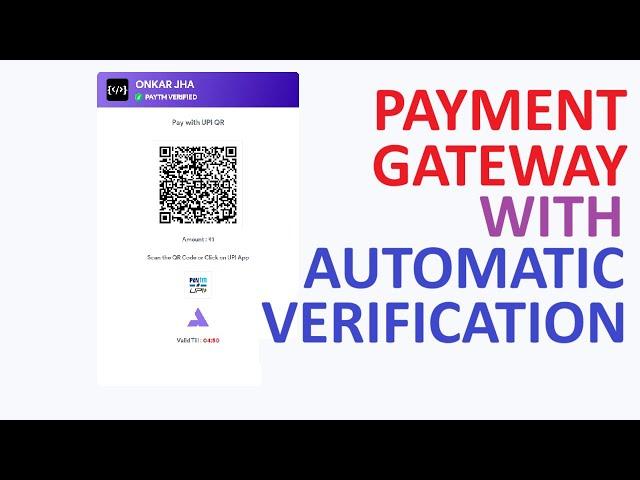 [ SOURCE CODE ] Custom UPI based payment gateway system | UPI QR Payment | auto verify | No Api