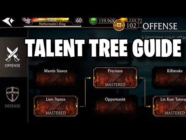 MK Mobile TALENT TREE Guide! | Offense, Defense, and Support Explained