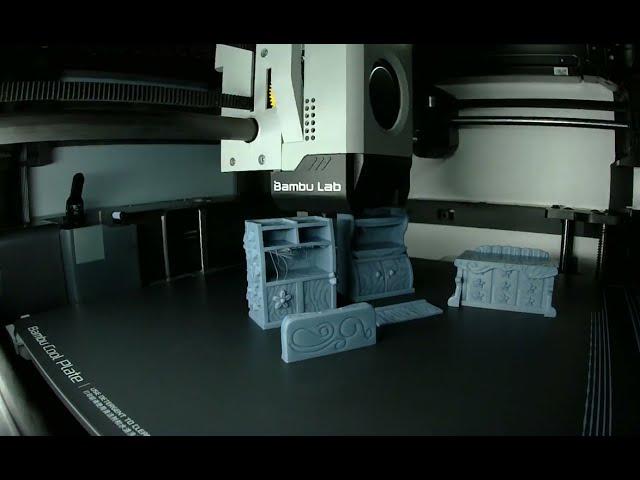 Time Lapse of Printing Fancy Bookshelves on the Bambu Labs X1C.   .2mm tests. 5 Hour Print 7/30/23